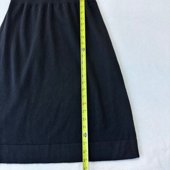 Banana Republic 100% Cashmere Knit Dress Size Large Black Contrast Trim Classic - Picture 10 of 11